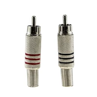 610 pcs rca red and black hybrid av male plug connector metal nickel shell stereo video audio plug channel connector