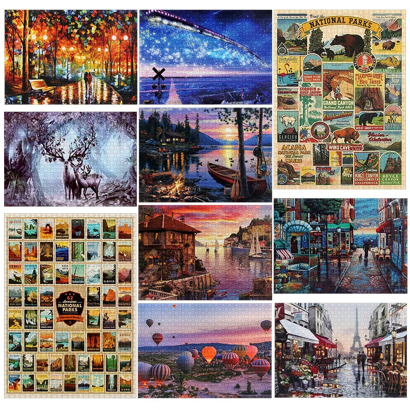 

1000 pieces of puzzle 70x50cm adult creative animal landscape puzzle Educational Toy Puzzle customized by parents
