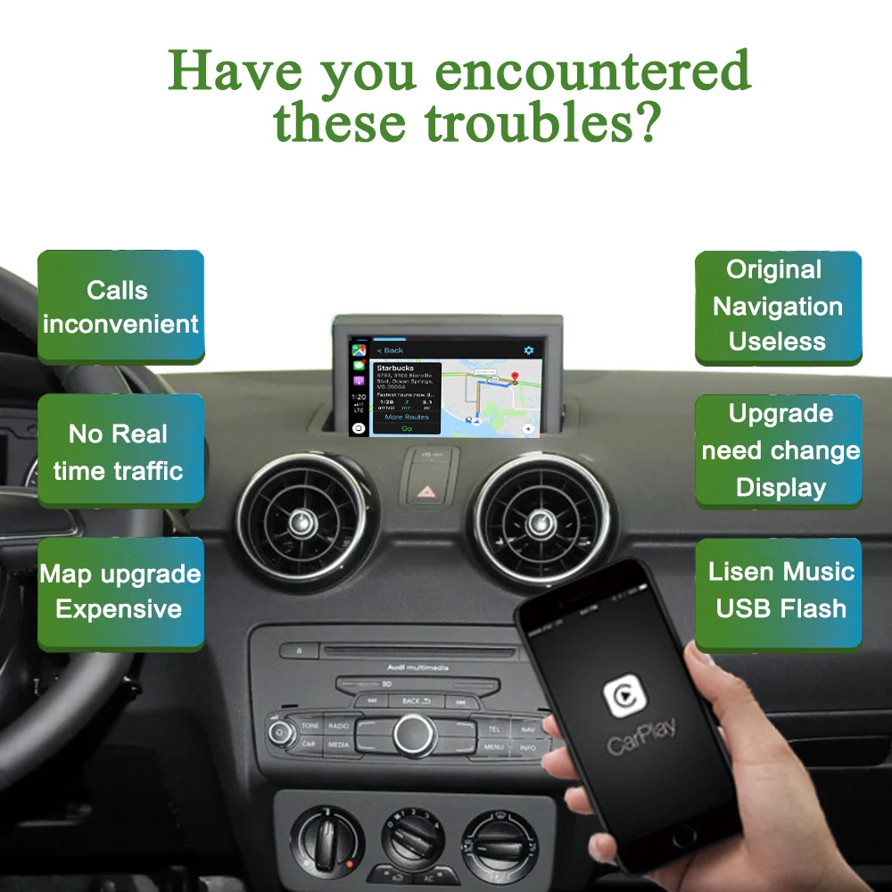 Joyeauto WI-FI Беспроводной Apple Carplay для Audi A1 A3 A4 A5 A6 A7 A8 Q3 Q5 Q7 C6 MMI 3g RMC 2010- iOS Android зеркальное авто
