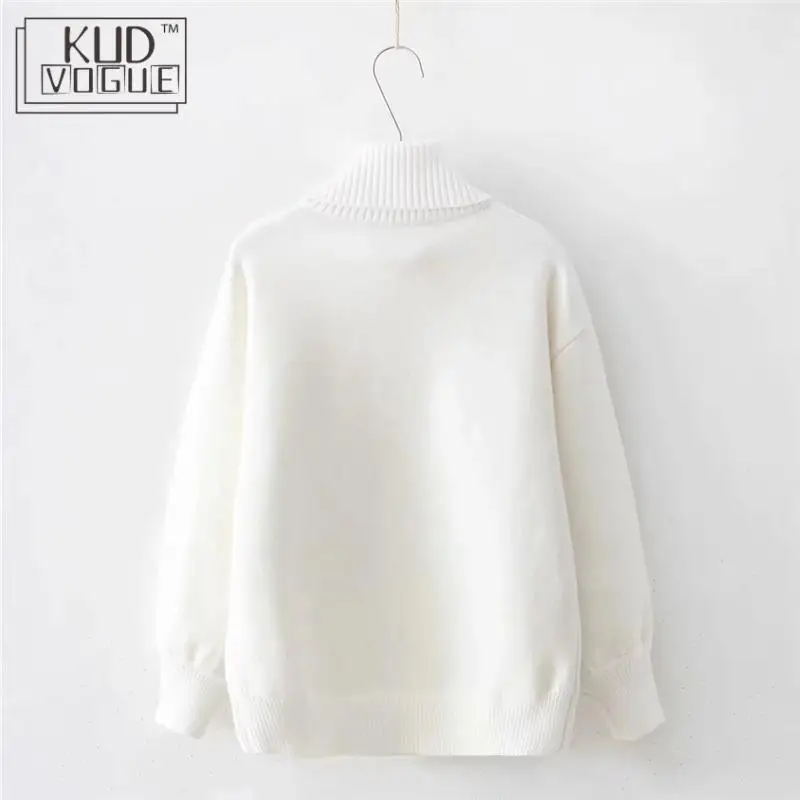 Женский пуловер зимний корейский свитер в стиле девушки Мори с высоким