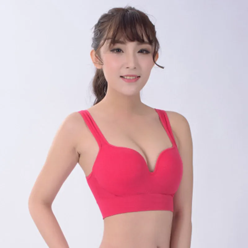 

5 Colors Sports Bra Ladies Padded Push up Yoga Fitness Daily Wear Wire Free sleep Bra Seamless Full Cup Solid Sports Top