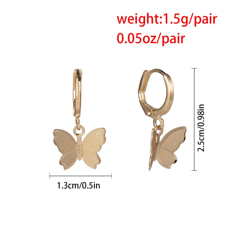 

Butterfly Dangle Earrings Gold Color Small Insect Drop Earrings For Women Pendientes 2020 Fashion Butterfly Jewelry