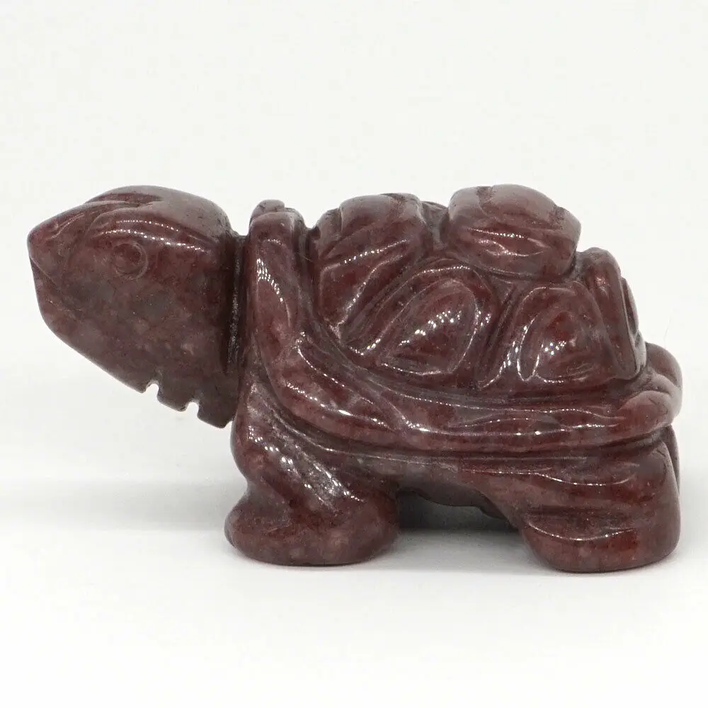 2 &quotскульптура в виде черепахи натуральный кварц клубничного цвета с украшением