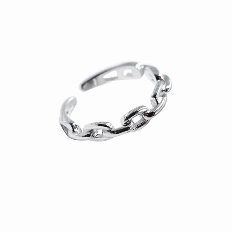 

Sole Memory Simple Creative Retro Thai Silver Mini Chain 925 Sterling Silver Female Resizable Opening Rings SRI474