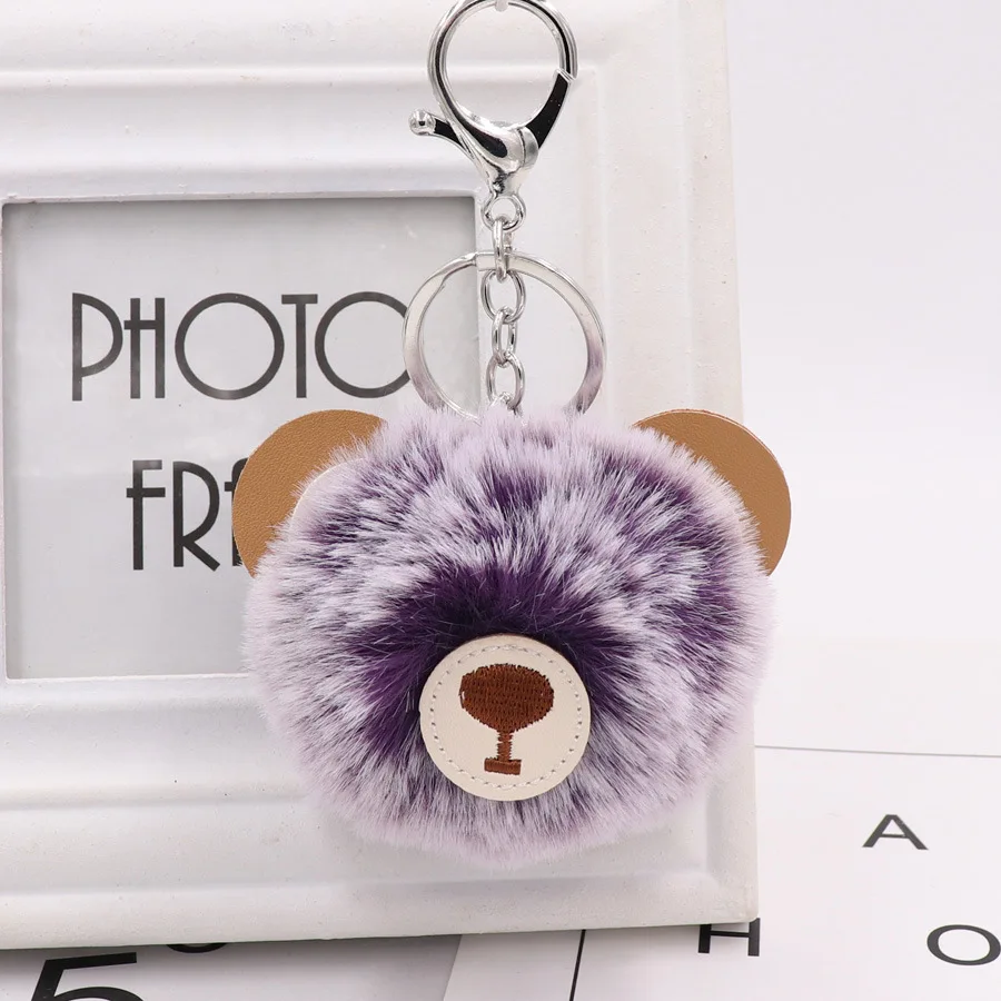 

Cute Bear Hair Ball Keychain Pendant Fashion Girl Ladies Plush Doll Car Bag Key Ring Key Chain Charm Gift Small Gifts Wholesale