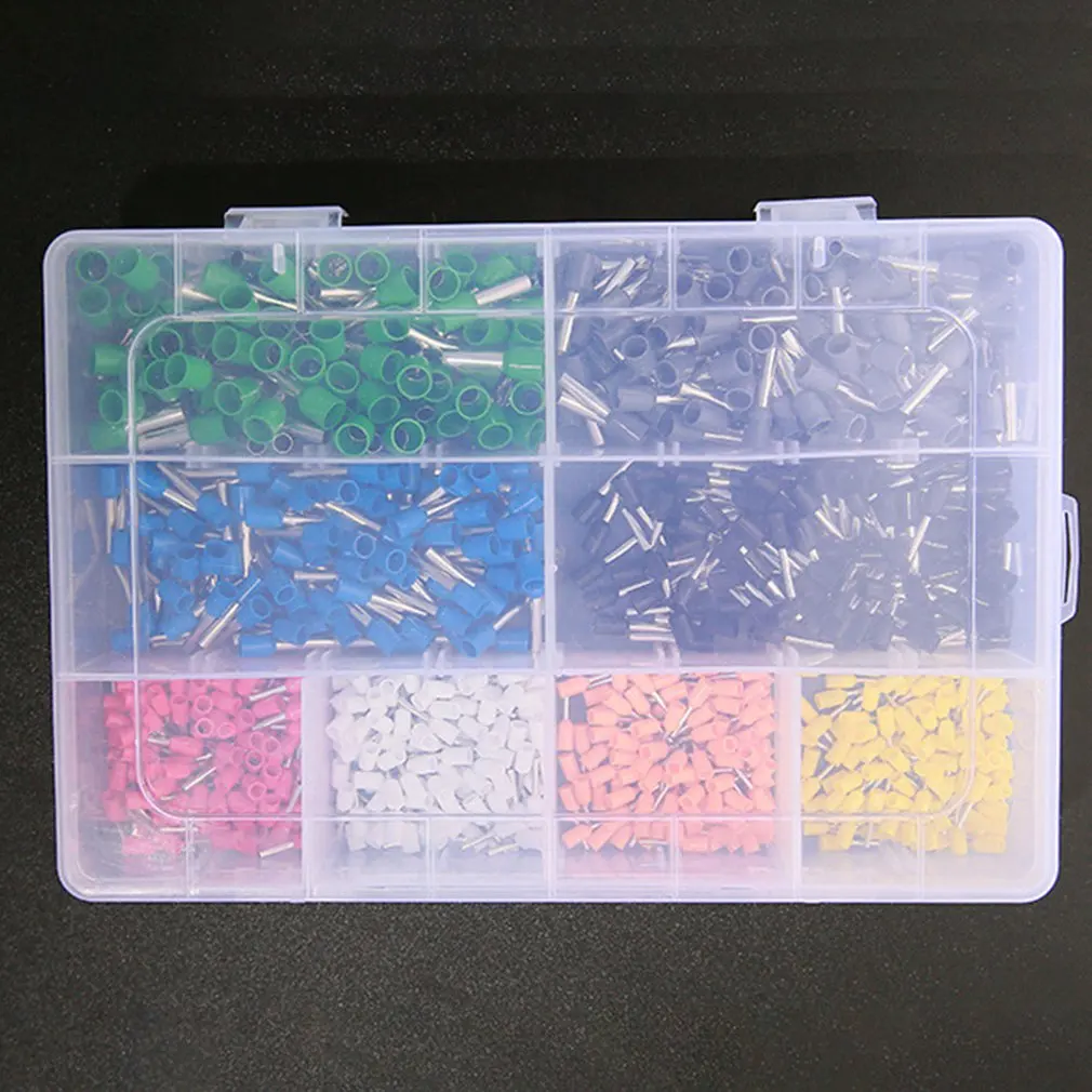 800PCS Terminals Kits Assorted VE Tubular Terminals Insulated Crimp Cable Connector Terminals Electrical Crimp Terminator