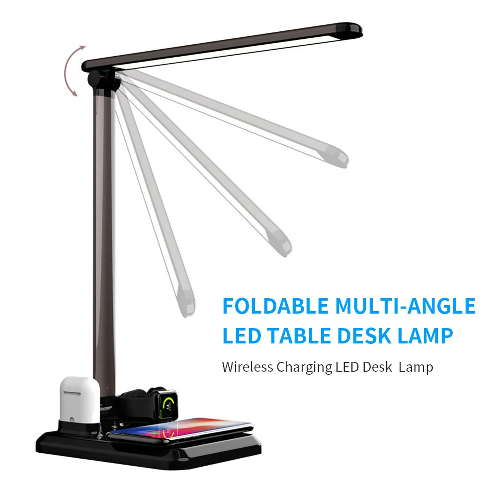 LED Table Desk Lamp 4 in 1 Qi Wireless Charger For Mobile Phone Watch Earphone | Лампы и освещение