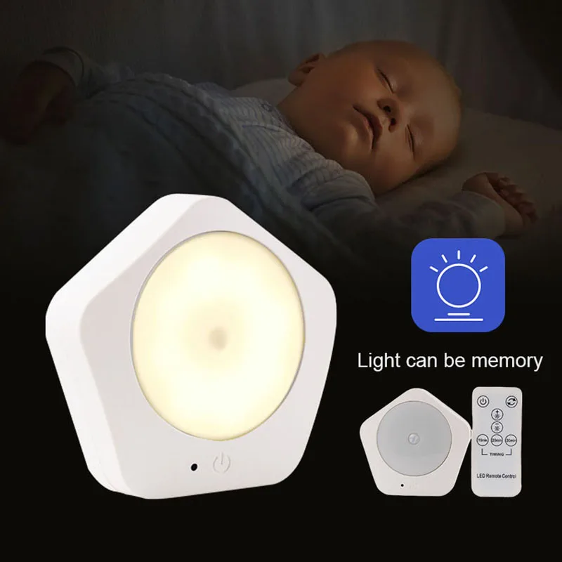

2021 Smart Plug-in Night Light Intelligent Induction Lighting Remote Control Lamp Adjustable Brightness for Bedroom Hallway