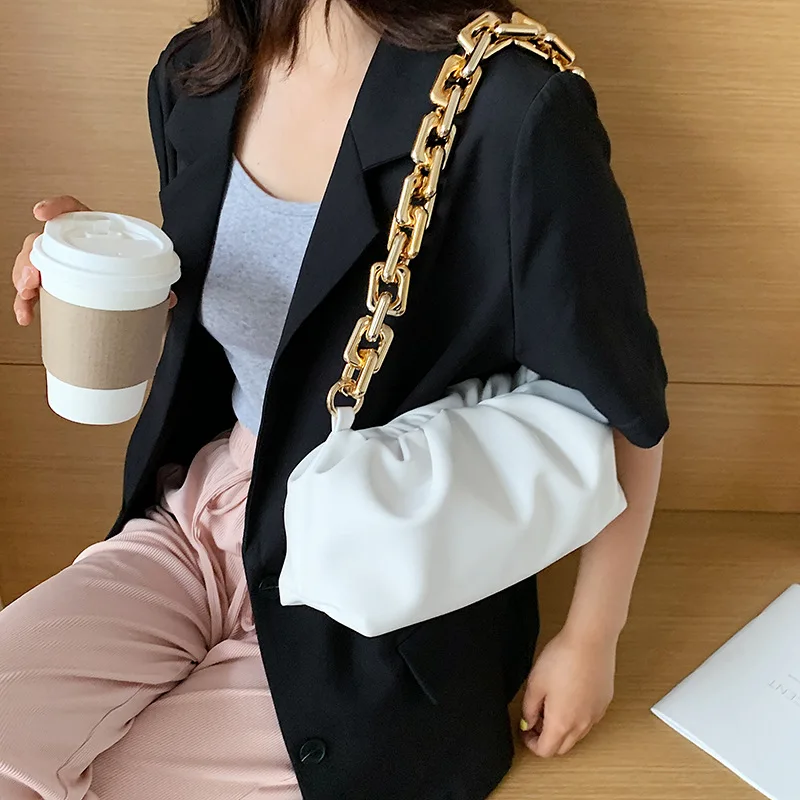 

Boutique recommended thick chain cloud bag 2021 new dumpling bag soft clutch bag shoulder messenger female bag