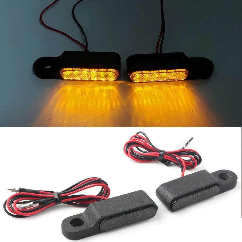 

2pcs Universal Mini LED Motorcycle Turn Signal Light Brake Clutch Lever Flashers Motobike Turn Signal Lamp Plastic Lens