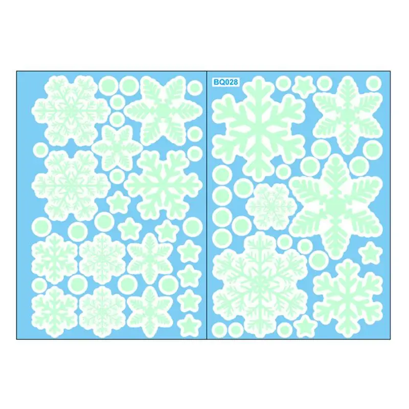 

Glow in The Dark Christmas Snowflake Sticker Xmas Self-Adhesive PVC Wall Decals Luminous Stickers for Wall Door Window Ceiling
