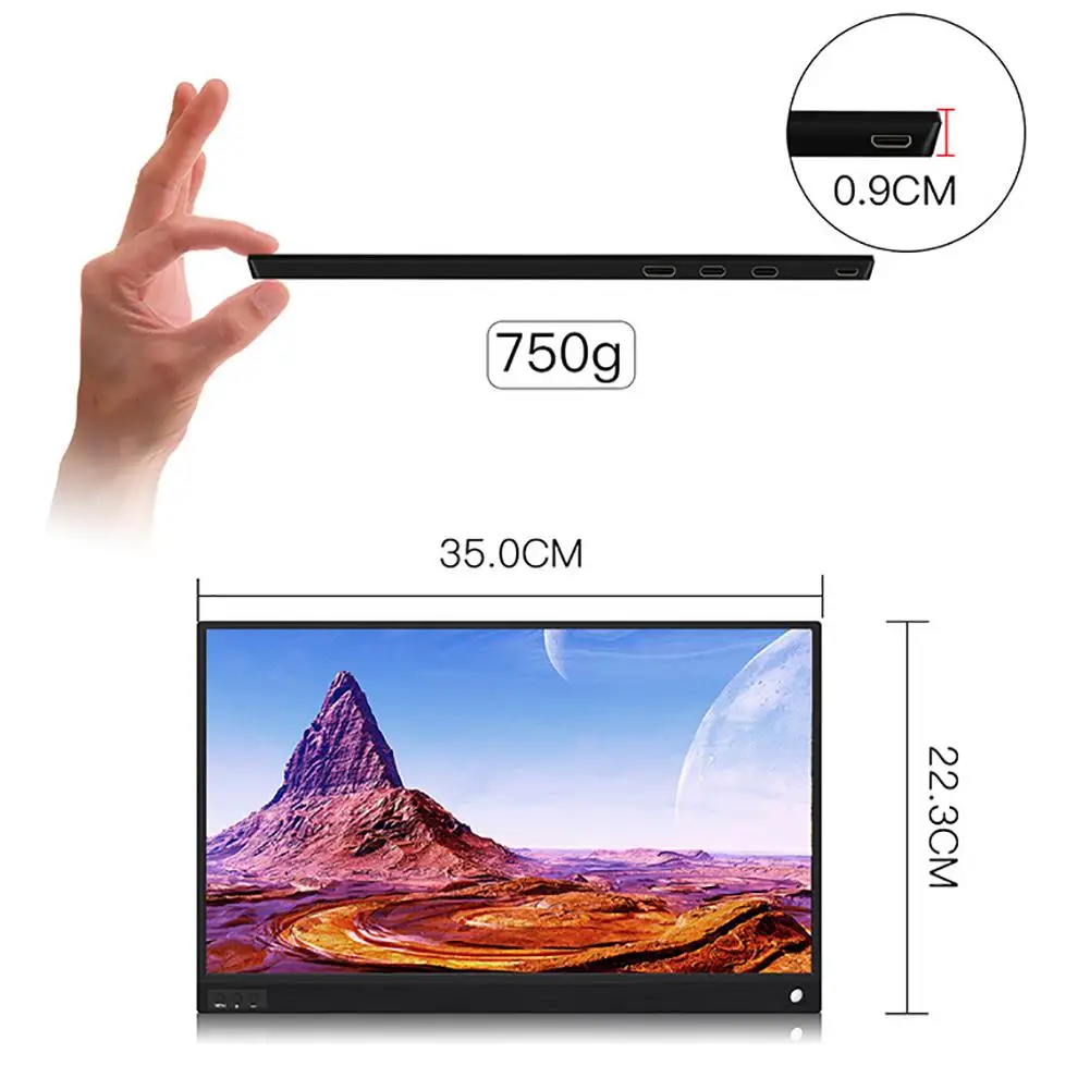 15 6 дюймовый экран Full HD IPS порт USB Type C HDMI большой ультратонкий игровой монитор для