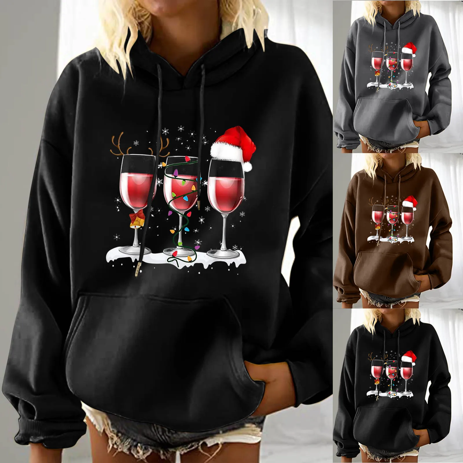 

Женский свитшот с капюшоном, новый пуловер свободного покроя