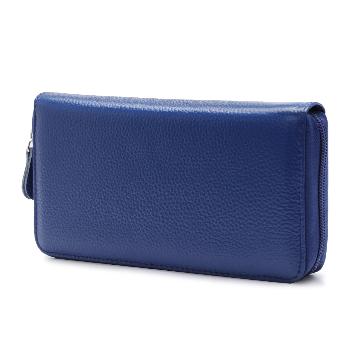 Blue Женские кошельки из натуральной кожи, роскошный клатч на молнии для телефона, вместительный кошелек с держателем для карт - Цвет: Blue