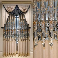 luxury european niel water soluble embroidery semi shading curtains for living dining room bedroom