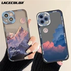 Мягкий силиконовый чехол в стиле ретро с романтическим закатом гор облаком для iPhone 13, 12, 11 Pro Max, X, XR, XS, 7, 8 Plus, SE2020, прозрачный милый художественный чехол