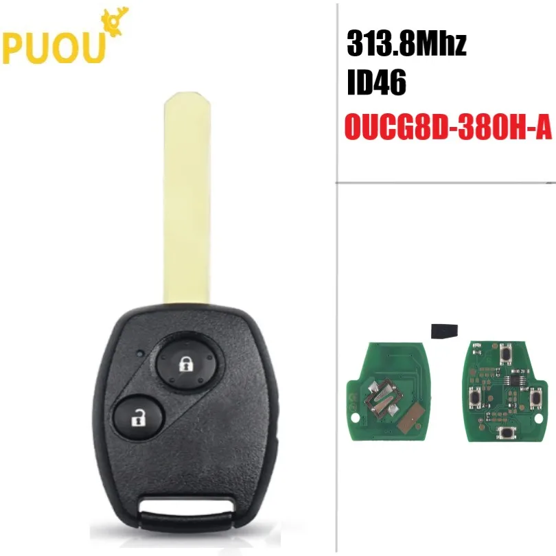 2-кнопочный дистанционный брелок чип ID46 313 8 МГц для Honda Accord Civic 2003 2004 2005 2006 2007