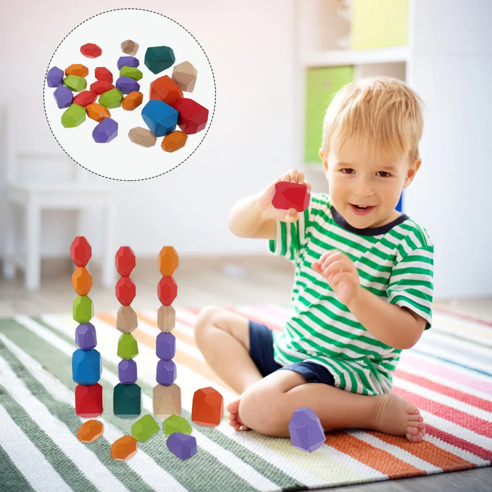 

12pcs Wooden Stacking Toys Color Blocks Stacking Games Kids Educational Toys