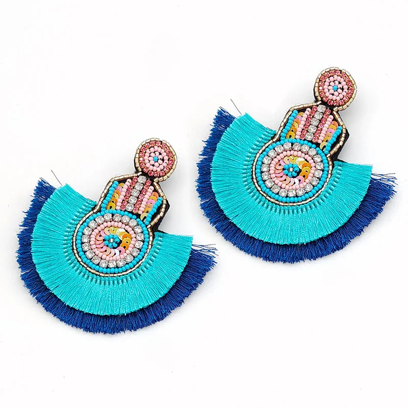 E1252 Sapphire Sehuoran, серьги с кисточками в виде большого ангела для женщин, Эффектные серьги с кристаллами, модные ювелирные изделия Oorbellen Brincos - Окраска металла: E1252 Sapphire