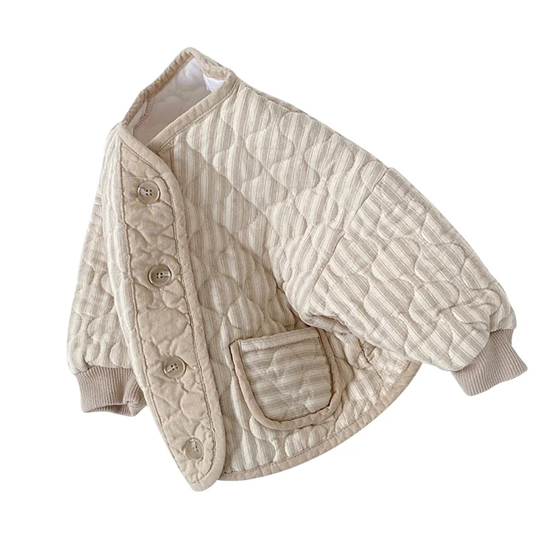 

New Autumn Baby Boy Coats Toddler Girls Jacket Retro Rhombus Wave Pattern Outwear Children Clothing Tops Kids Clothes 0-3Y