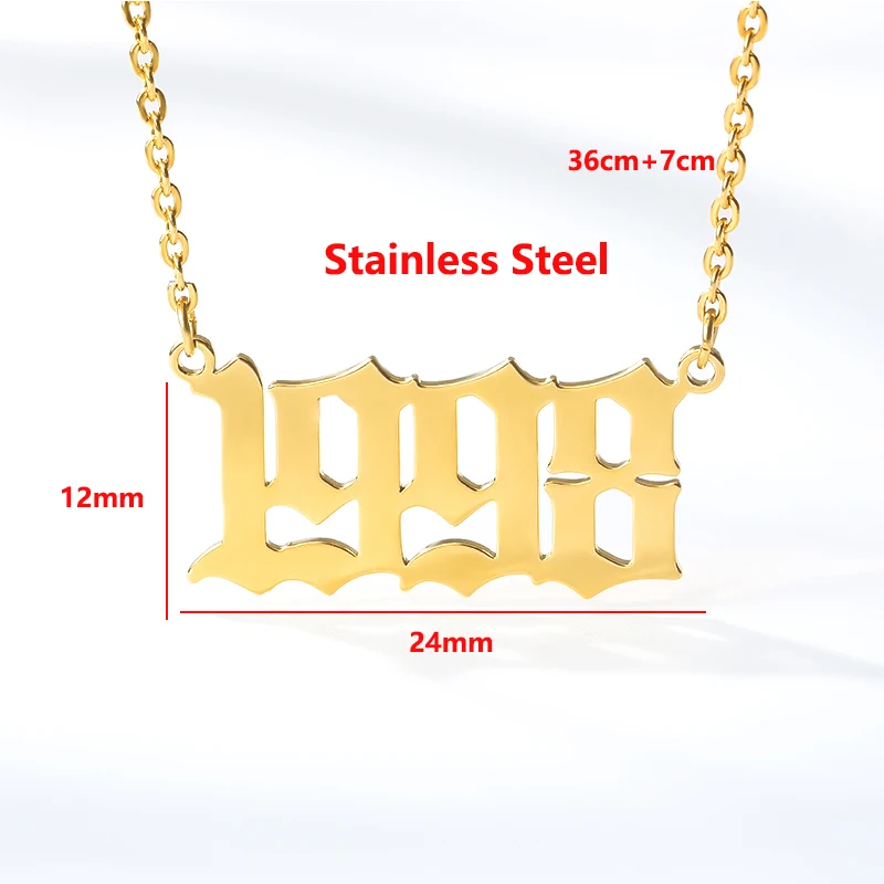 Ожерелья из нержавеющей стали с цифрами на год для женщин 1996 1997 1998 подарок день