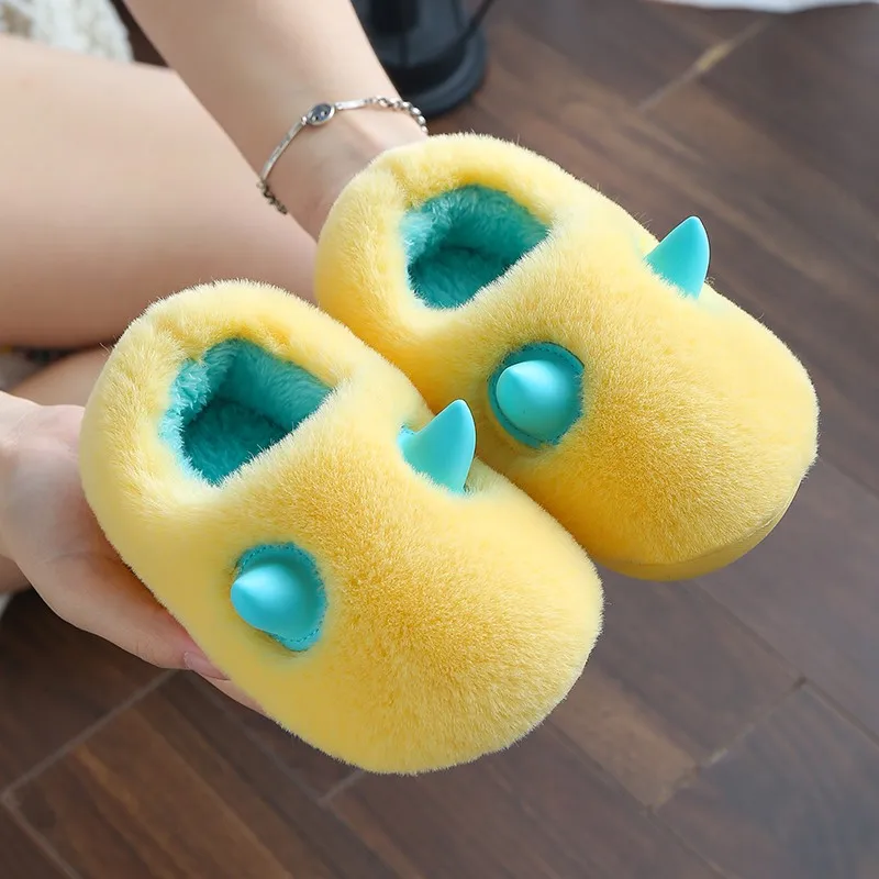 тапочки Winter Slippers Children Parent-child Shoes Slippers For Home Girl Women's Shoes Men's Fluffy slippers chaussure femme enlarge