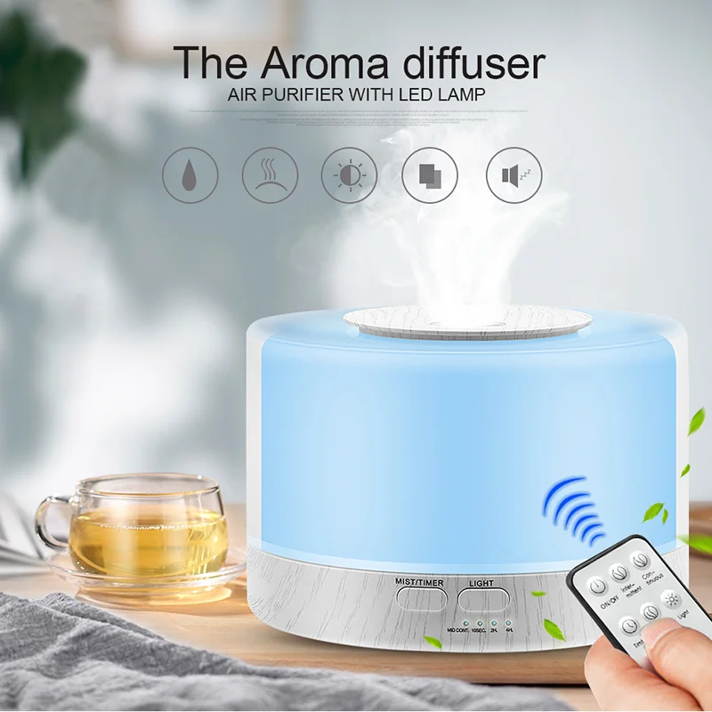 Увлажнитель воздуха диффузор для эфирных масел 500 мл ультразвуковой туманный