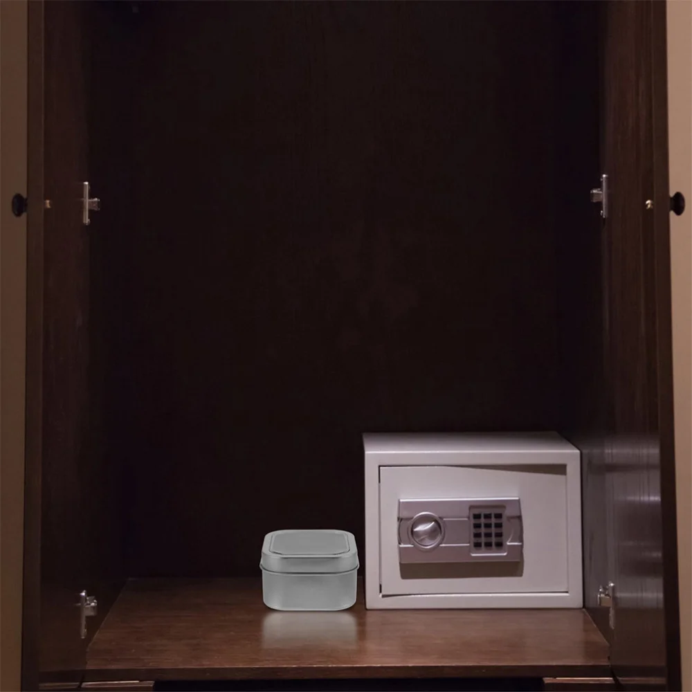 

9pcs Creative Metal Clear Window Storage Cans Tinplate Storage Holders (Silver)