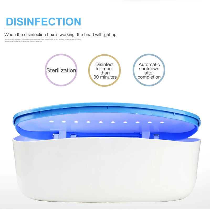 Portable USB Cable UV Sterilizer Disinfection Cabinet Box for Nail Art Tools LED Case Ultraviolet Light | Красота и здоровье