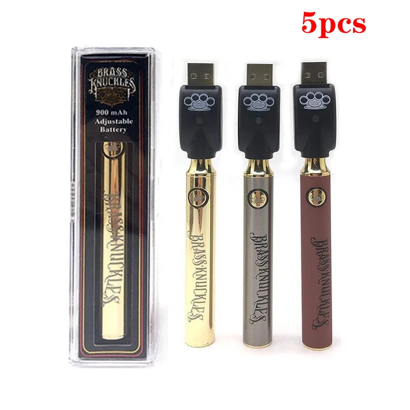 

5pcs BK Battery Vape Battery 650mah 900mah SS Gold Wood Preheat VV Variable Voltage For CBD Thick Link Cartridge Tank Vape Pen