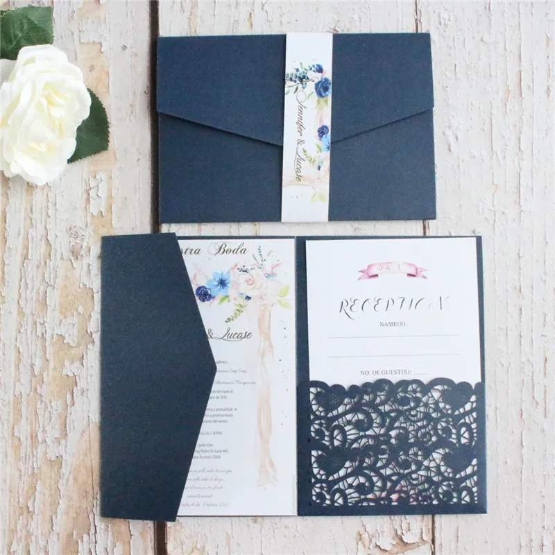 Современные свадебные пригласительные открытки лазерной резки