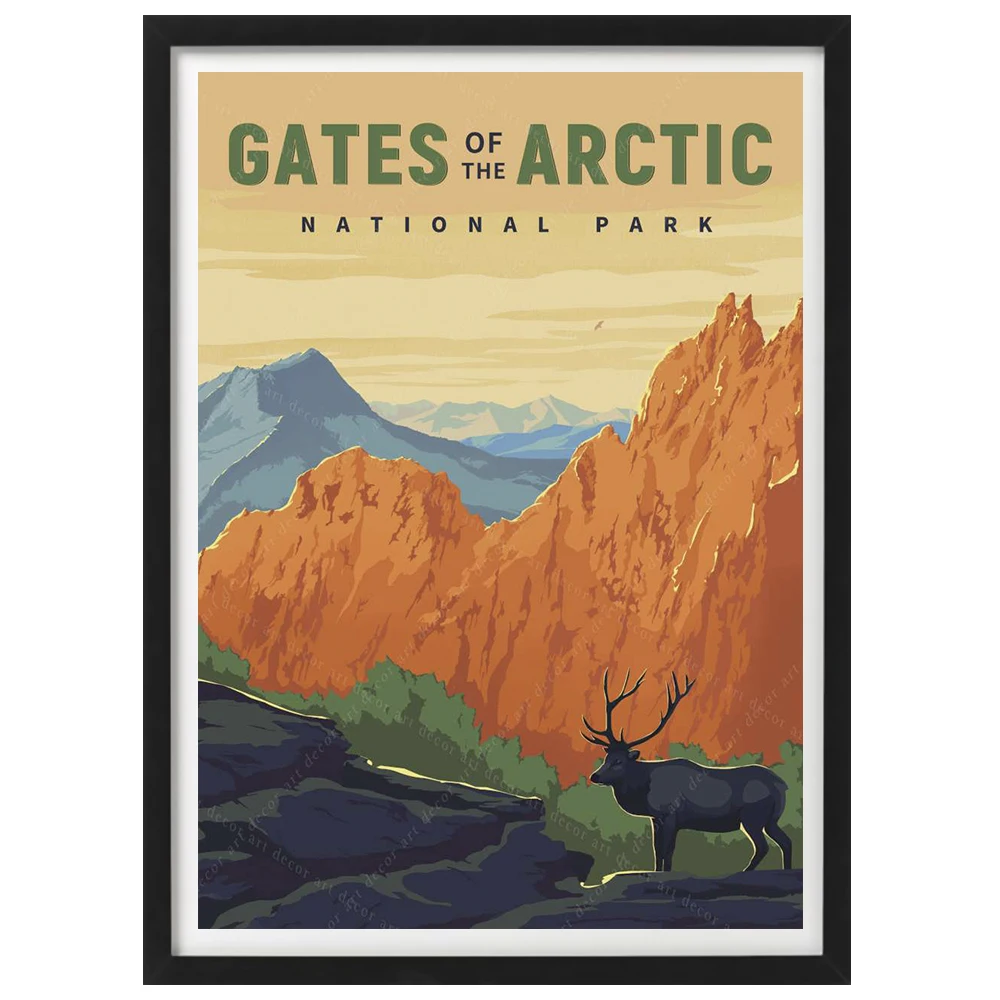 Винтажный постер для путешествий с изображением ворот Америки арктического