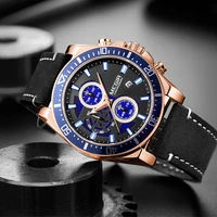 baogela new luxury leather strap quartz watches men fashion casual sports chronograph watch man waterproof luminous wristwatch