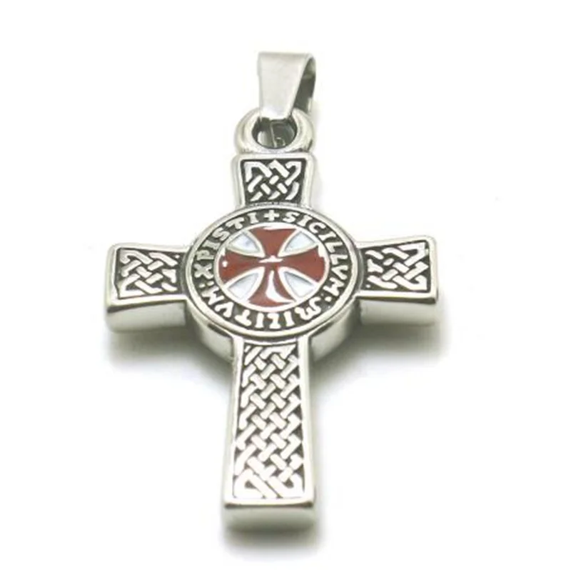 Мужской амулет в стиле панк с крестом рыцаря