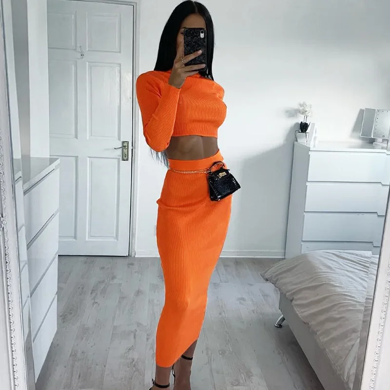 Shstyle/комплект из 2 предметов женские топы с длинными рукавами укороченные высокой