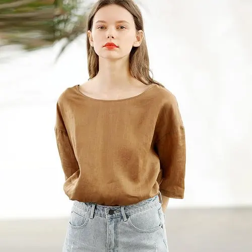 

2020 Women Short Sleeve Shirt Top Garment black lvory