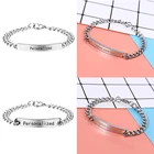 С гравировкой, Парные браслеты имя бар чехол для телефона на руку серебристого цвета из нержавеющей стали, браслет-напульсник, высочайшего качества, для мужчин и женщин, влюбленных, друзей кабель-браслет на запястье