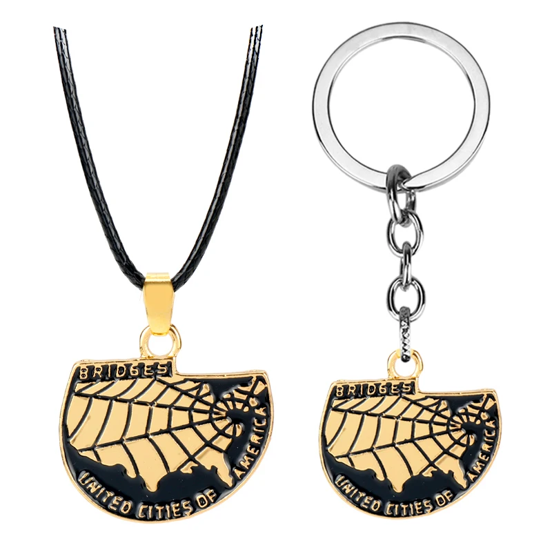 Death Stranding США Карта Ожерелье для мужчин кожаные веревки колье мостов Объединенные