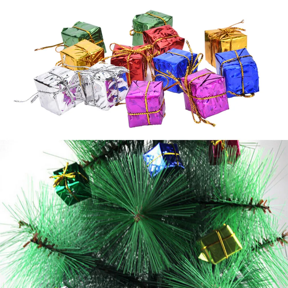 12 шт. мини-подарочные коробки в форме елки украшение вечерние НКИ рождественские