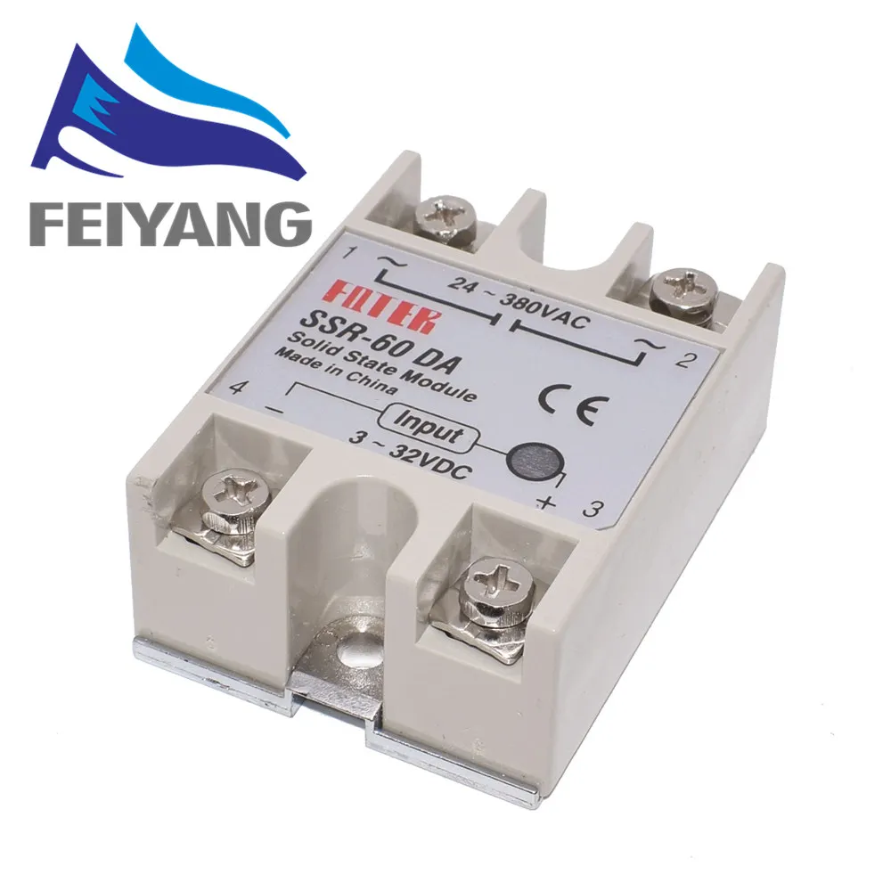 Твердотельные релейные модули SSR-40DA SSR-60DA постоянного тока в переменный 10 шт.