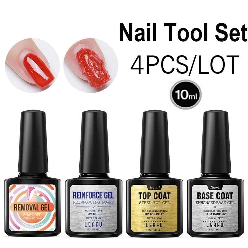 Modelones Soak Off Базовый Топ Гель лак для ногтей набор долговечный усиленный