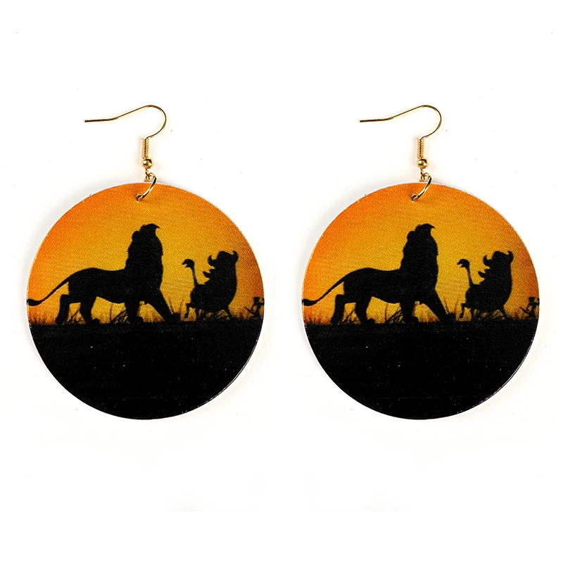 Большие висячие серьги YULUCH с Африканским львом модные ювелирные изделия для