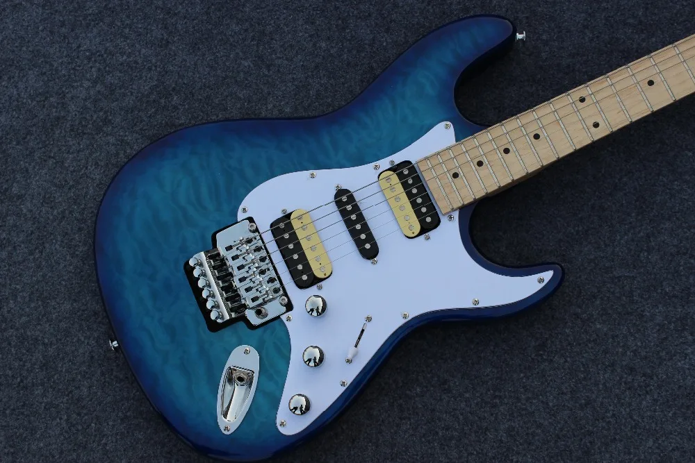 

Custom shop Electric guitar,Maple fingerboard guitarra,Blue color Flame top 6 stings gitaar.Real photos