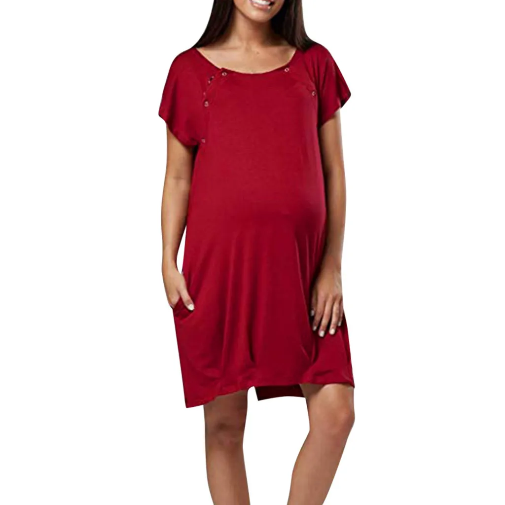 Women Pregnant Solid color Strappy Vest Nursing Tops Loose T Shirt for Feeding Maternity Pregnancy Clothes Breastfeedi |
