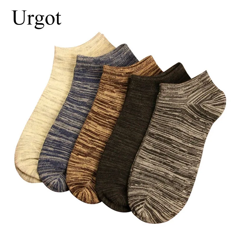 Urgot 3 Pairs/Lot Men's Short Socks Summer Vintage Nation Style Casual Ankle Socks Men Low Cut Male Boat Socks Meias Calcetines
