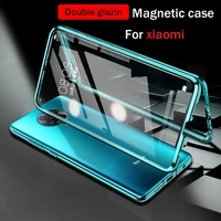 double side glass magnetic case for xiaomi mi 10t lite 9t poco x3 nfc f1 f2 pro for redmi 9a 9c 8 8a note 9 8 7 9s 8t pro cover