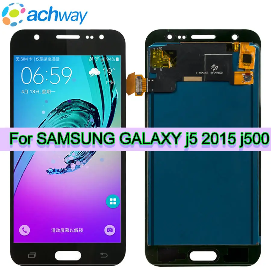 ЖК-дисплей J500 с регулировкой яркости для Samsung J5 2015 дисплей Galaxy J500F ЖК-дигитайзер