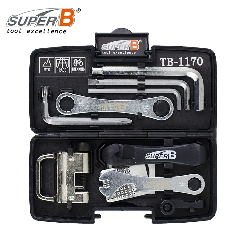 

Super B TB-1170 Compact lightweight 24 In 1 Multi Bicycle Tool Set Take-Along Tool Kit professional Bike Bicycle repair tools