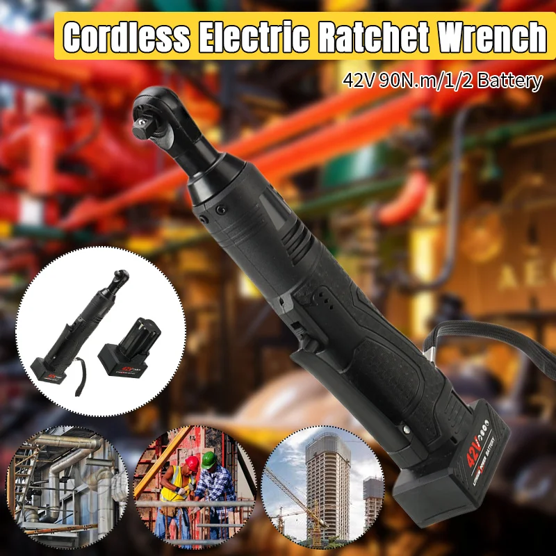 Гайковерт Электрический Аккумуляторный с храповым механизмом 3/8 дюйма 42 в 90