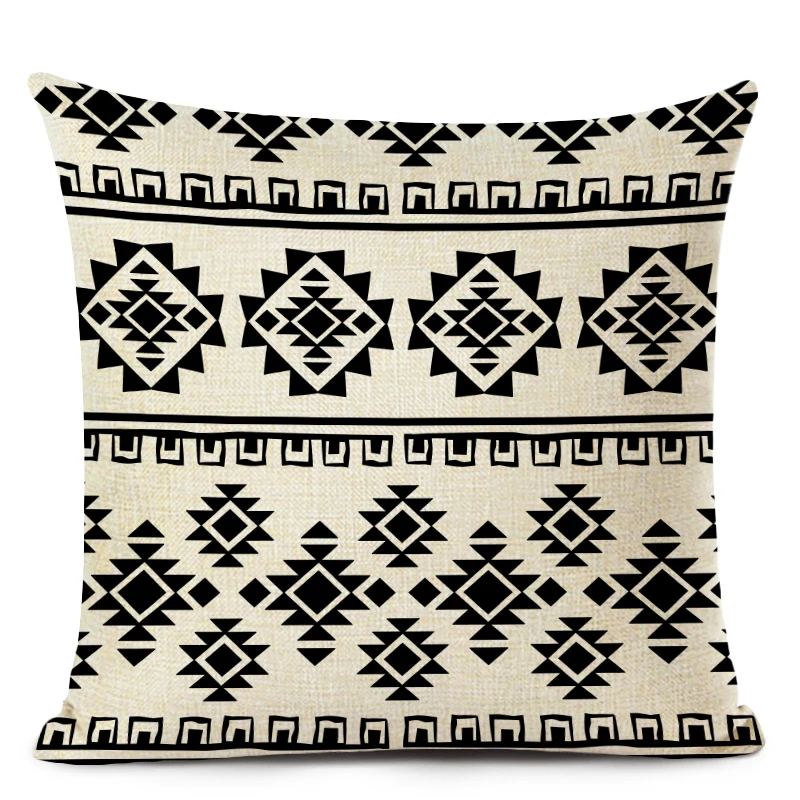 Retro High Quality ethnic Geometry Cushion Cover Throw Pillow Cutton Linen Car Sofa Bed Home Decor Textile Printed Pillowcase